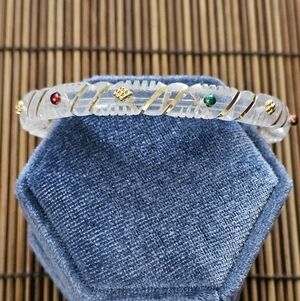 18k Yellow Gold Plastic Enamel Bangle Bracelet (Vintage)